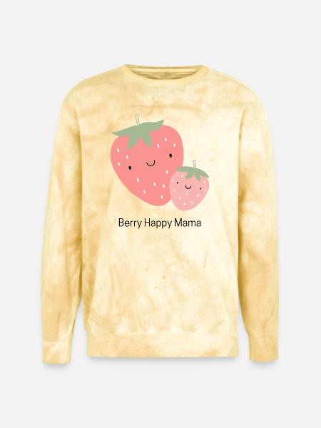 Berry Happy Mama - Unisex Colorblast Crewneck Sweatshirt - citrine