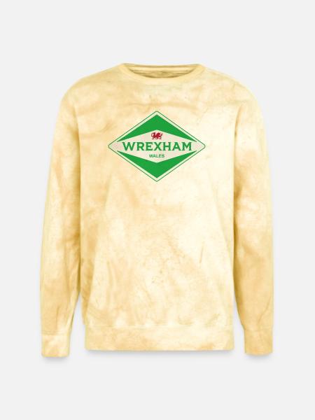 Wrexham Green Diamond Logo - Unisex Colorblast Crewneck Sweatshirt - citrine