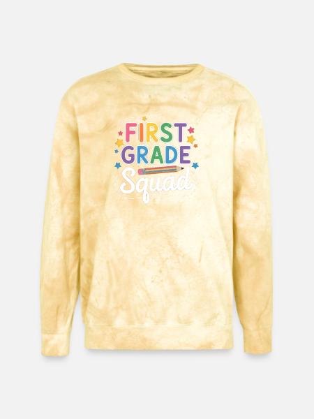First Grade Squad Back To School - Unisex Colorblast Crewneck Sweatshirt - citrine