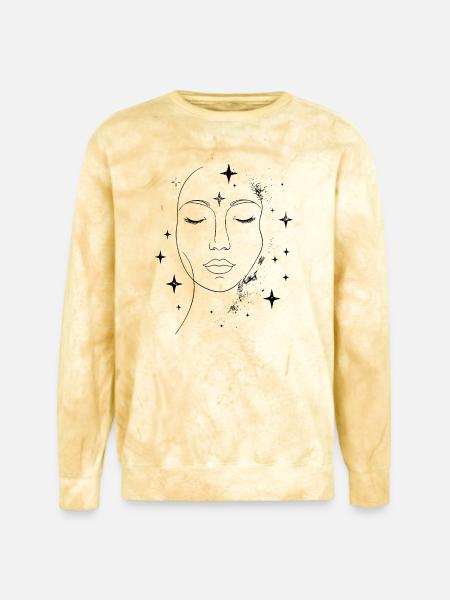 Face in Stardust - Unisex Colorblast Crewneck Sweatshirt - citrine