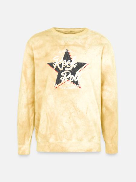 Born to Rock and Roll Star Design - Unisex Colorblast Crewneck Sweatshirt - citrine