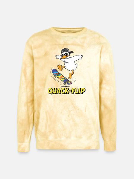 Funny Duck Skater - Unisex Colorblast Crewneck Sweatshirt - citrine