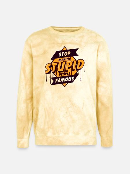 STOP_MAKING_STUPID_PEOPLE_FAMOUS UNIQUE T SHIRT - Unisex Colorblast Crewneck Sweatshirt - citrine