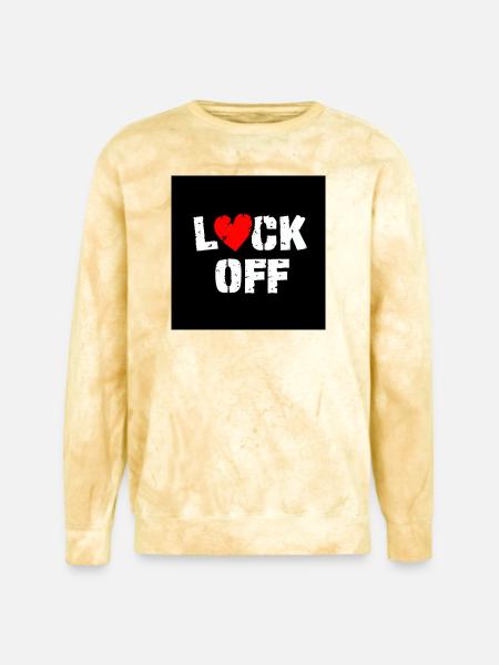 Heart Lock Off - Unisex Colorblast Crewneck Sweatshirt - citrine
