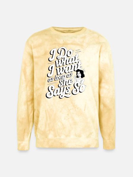 Own It: She Says So - Unisex Colorblast Crewneck Sweatshirt - citrine