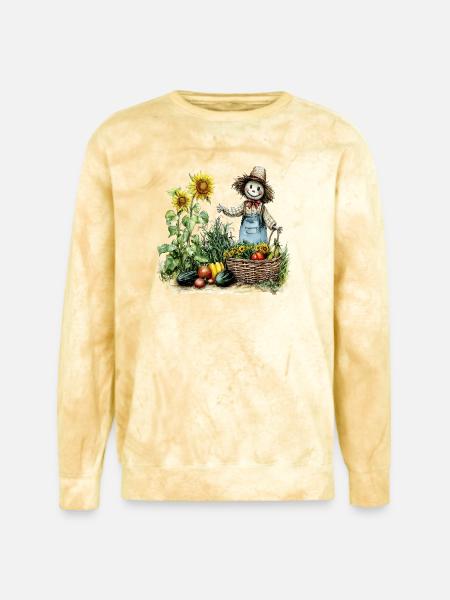 Harvest Sunflower Scarecrow - Unisex Colorblast Crewneck Sweatshirt - citrine