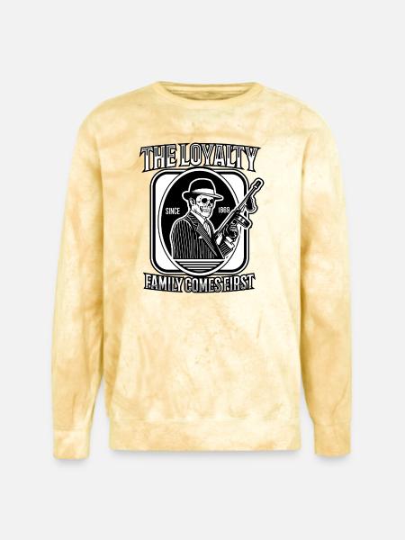 Loyalty Family Comes First - Unisex Colorblast Crewneck Sweatshirt - citrine