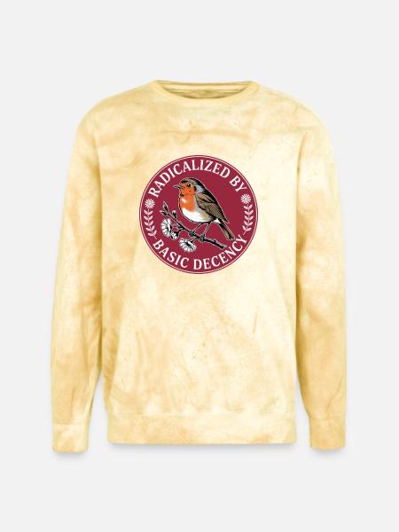Radicalized By Basic Decency - Unisex Colorblast Crewneck Sweatshirt - citrine