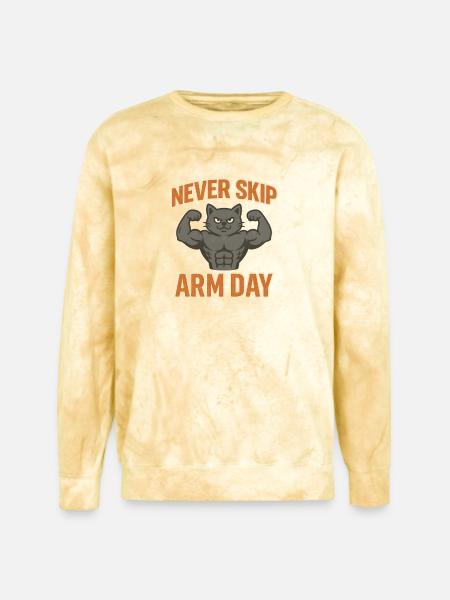 Never Skip Arm Day - Unisex Colorblast Crewneck Sweatshirt - citrine