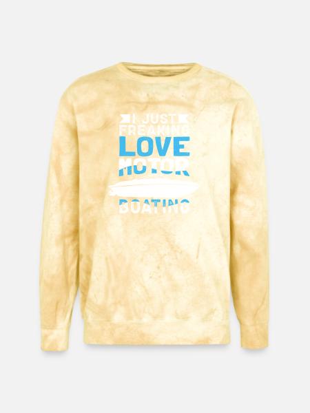 Motorboat Love Motor Boating - Unisex Colorblast Crewneck Sweatshirt - citrine