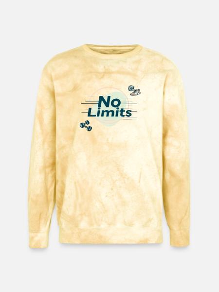 No Limits Fitness - Unisex Colorblast Crewneck Sweatshirt - citrine