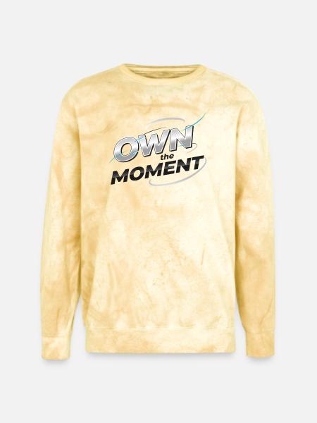 Own the Moment Metallic Logo - Unisex Colorblast Crewneck Sweatshirt - citrine
