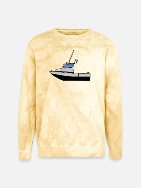 Scuba Boat - Unisex Colorblast Crewneck Sweatshirt - citrine