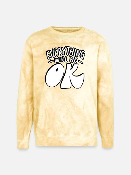 Everything Will Be OK - Unisex Colorblast Crewneck Sweatshirt - citrine