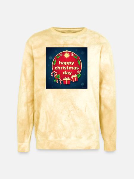 Happy Christmas Day Circle - Unisex Colorblast Crewneck Sweatshirt - citrine
