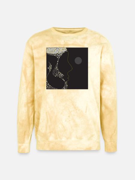 champagne face silhouette - Unisex Colorblast Crewneck Sweatshirt - citrine