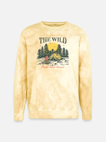 The Wild Feels Like Home - Unisex Colorblast Crewneck Sweatshirt - citrine