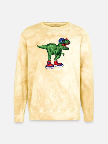 Dino Sneaker Rex - Unisex Colorblast Crewneck Sweatshirt - citrine