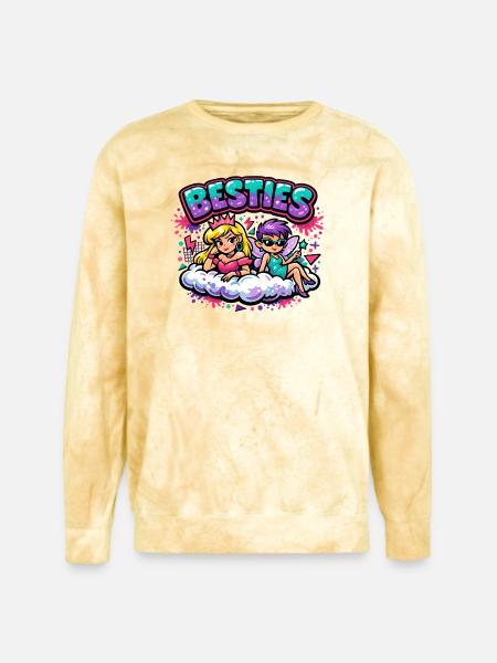 Besties Cloud Duo - Unisex Colorblast Crewneck Sweatshirt - citrine