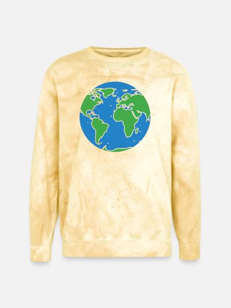 Eco World Map Circle - Unisex Colorblast Crewneck Sweatshirt - citrine