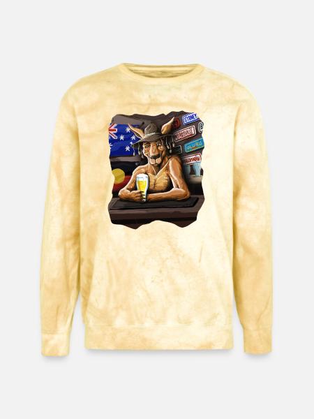 AUSSIE PUB ROO - Unisex Colorblast Crewneck Sweatshirt - citrine