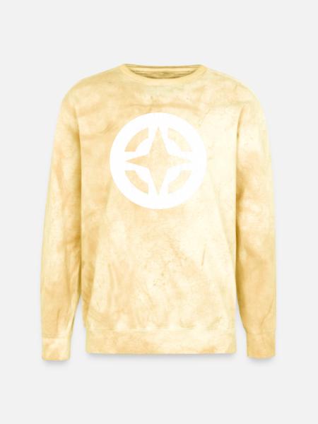 Compass Star Circular Emblem - Unisex Colorblast Crewneck Sweatshirt - citrine