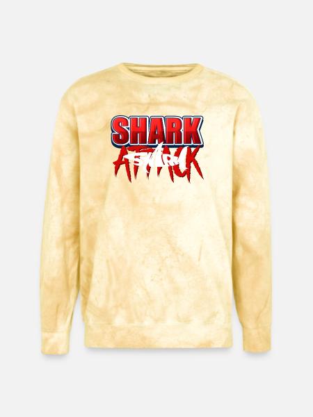 Shark Attack Bold Graphic - Unisex Colorblast Crewneck Sweatshirt - citrine