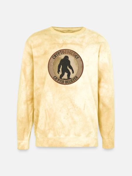 Cryptid Believer Sasquatch Coin - Unisex Colorblast Crewneck Sweatshirt - citrine
