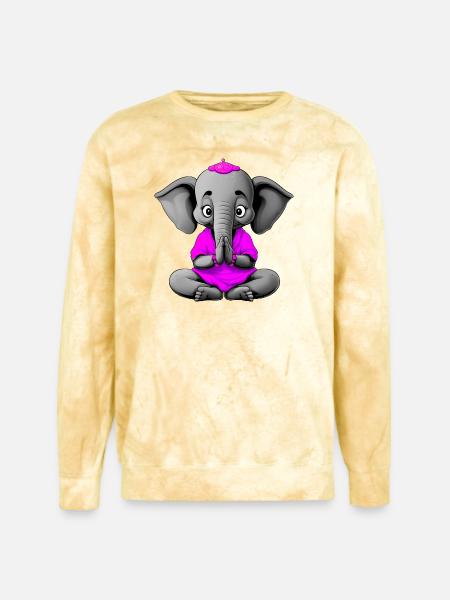 Yogi Elephant - Unisex Colorblast Crewneck Sweatshirt - citrine