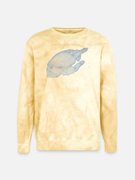 Geometric Hand Silhouette with Fractals - Unisex Colorblast Crewneck Sweatshirt - citrine