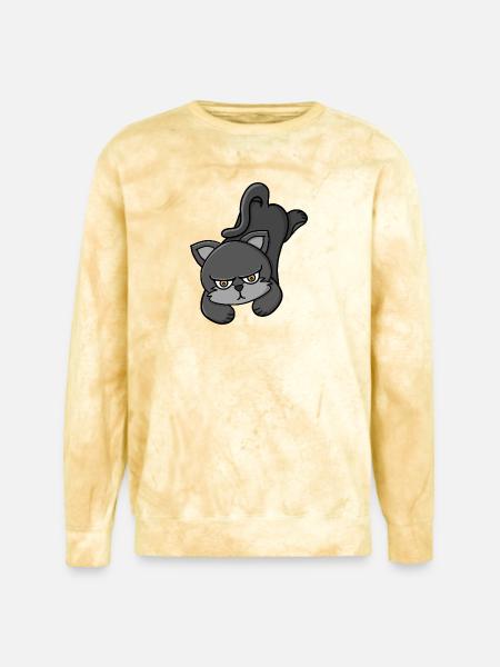 Grouchy Grey Cat - Unisex Colorblast Crewneck Sweatshirt - citrine