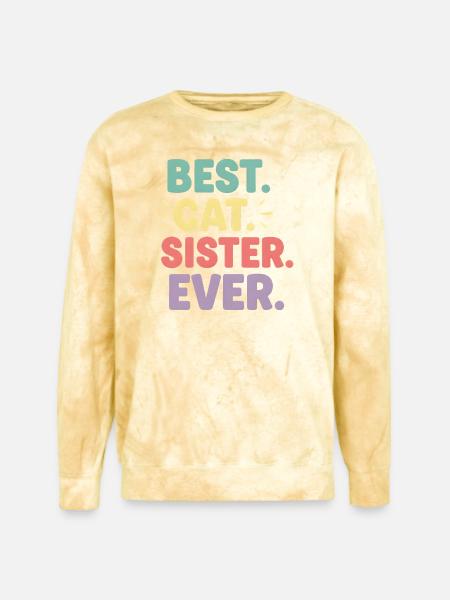 Best Cat Sister Ever - Unisex Colorblast Crewneck Sweatshirt - citrine