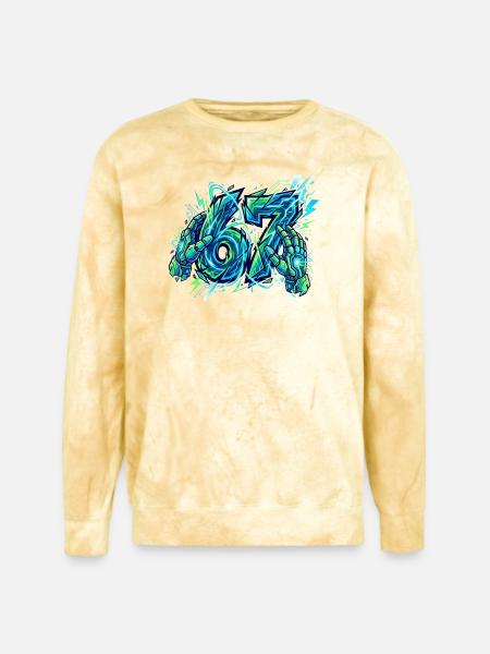 Neon Circuit Vortex Hands - Unisex Colorblast Crewneck Sweatshirt - citrine