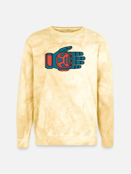 Secure Downhill Glove BMX Rider - Unisex Colorblast Crewneck Sweatshirt - citrine