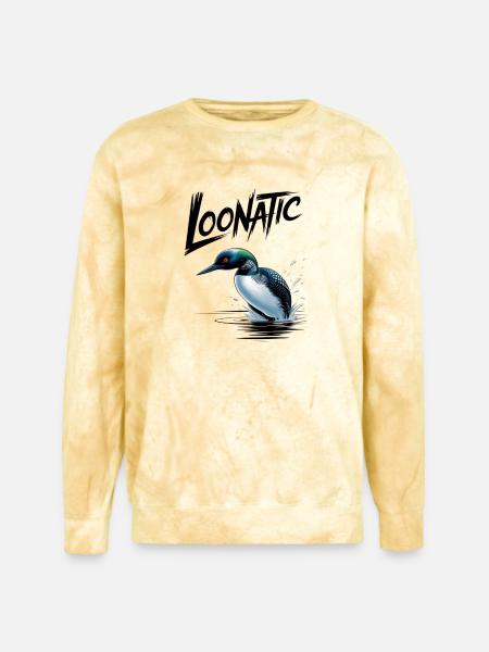 Loonatic Splash Loon Illustration - Unisex Colorblast Crewneck Sweatshirt - citrine