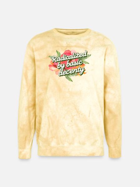 Radicalized by Basic Decency - Unisex Colorblast Crewneck Sweatshirt - citrine