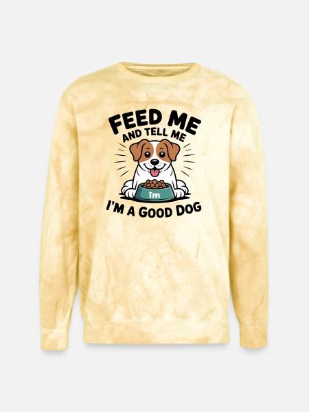 Happy Pup Meal Moment - Unisex Colorblast Crewneck Sweatshirt - citrine