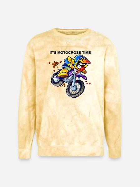 Vivid Moto Racer Neon Splash - Unisex Colorblast Crewneck Sweatshirt - citrine