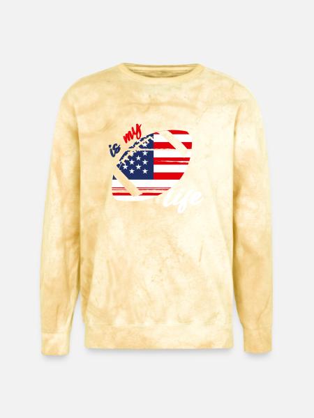 Patriotic Football Life - Unisex Colorblast Crewneck Sweatshirt - citrine