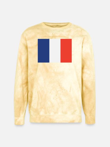 Vertical French Flag Trio - Unisex Colorblast Crewneck Sweatshirt - citrine