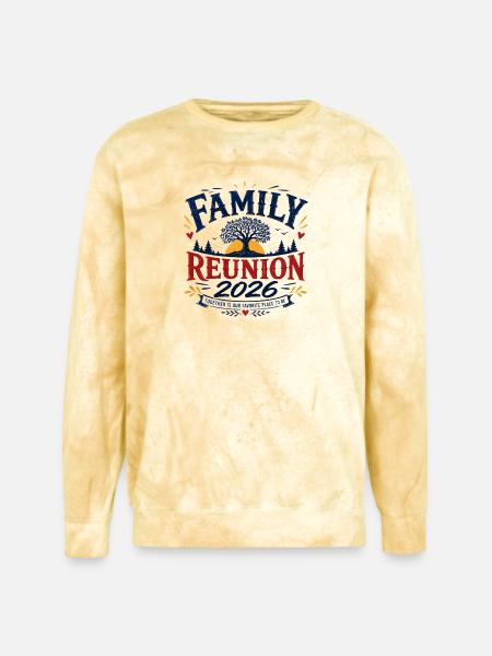 Family Reunion 2026 Emblem Design - Unisex Colorblast Crewneck Sweatshirt - citrine