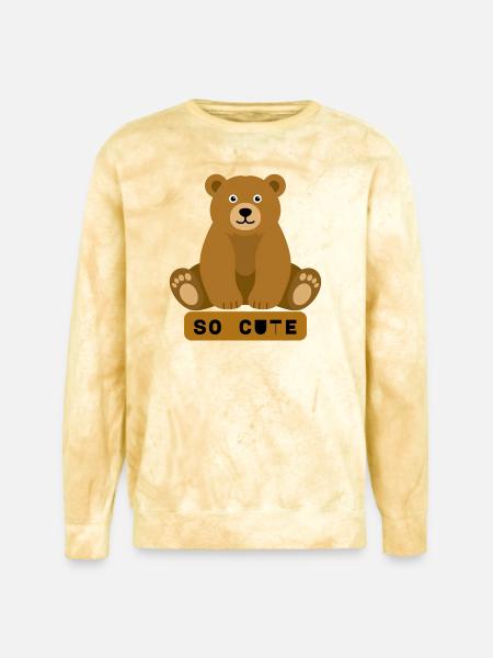 So Cute Bear Illustration - Unisex Colorblast Crewneck Sweatshirt - citrine