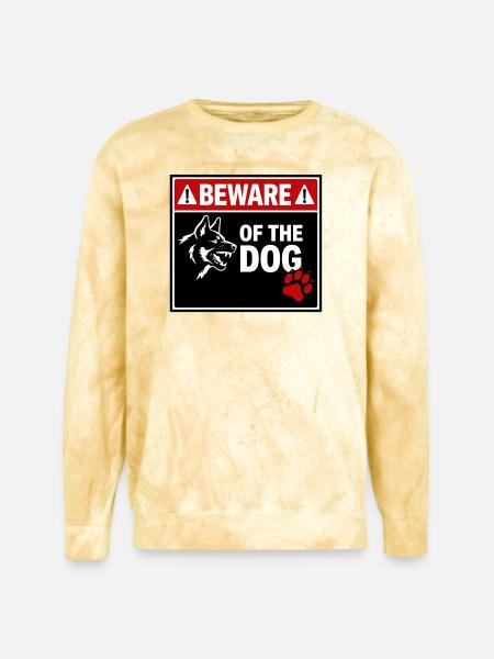 BEWARE OF THE DOG - Unisex Colorblast Crewneck Sweatshirt - citrine