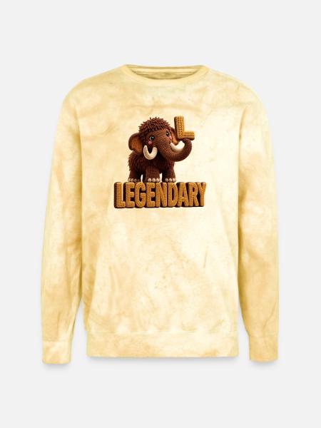Legendary Mammoth — Bold Letter Art - Unisex Colorblast Crewneck Sweatshirt - citrine