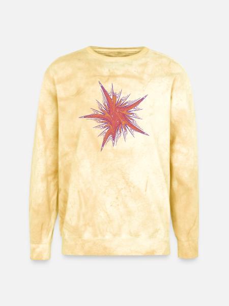 Cosmic Blossom – Fractal Art - Unisex Colorblast Crewneck Sweatshirt - citrine