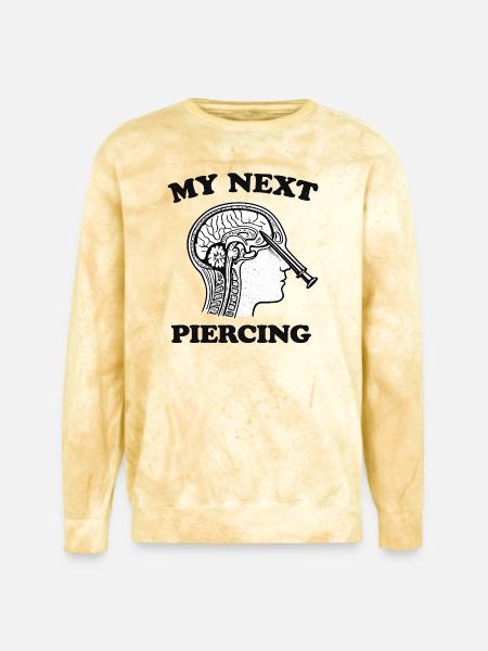 My Next Piercing Lobotomy - Unisex Colorblast Crewneck Sweatshirt - citrine
