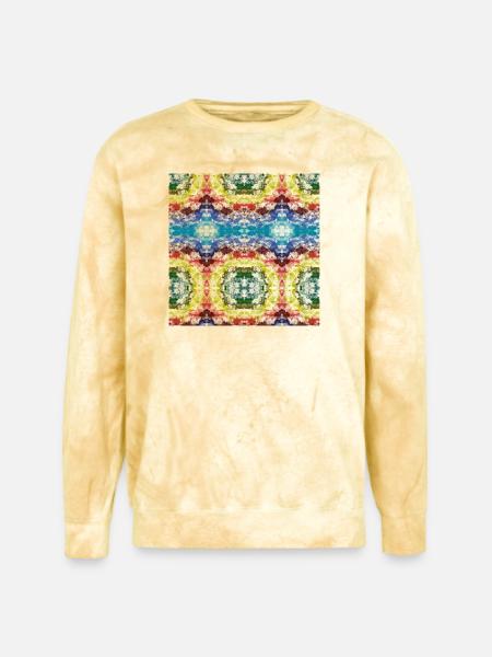 Kaleidoscope Ripple Tie Dye - Unisex Colorblast Crewneck Sweatshirt - citrine