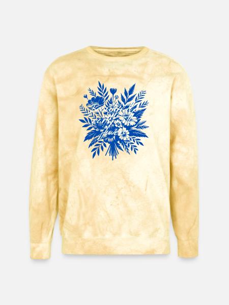 Beautify_the_earth_with_flowers - Unisex Colorblast Crewneck Sweatshirt - citrine