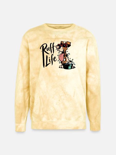 Splashy Sunglasses Pup - Unisex Colorblast Crewneck Sweatshirt - citrine