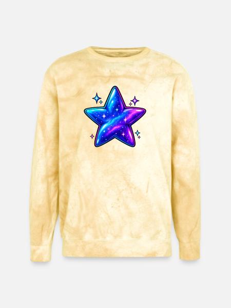 Cosmic Galaxy Star - Unisex Colorblast Crewneck Sweatshirt - citrine